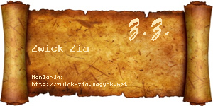 Zwick Zia névjegykártya